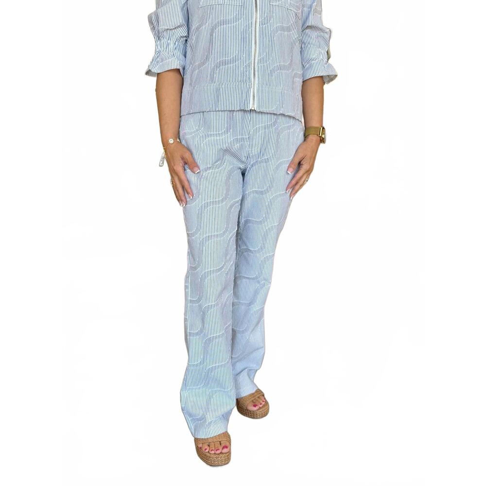 NEW BOHO CHIC swirl denim pants in blue